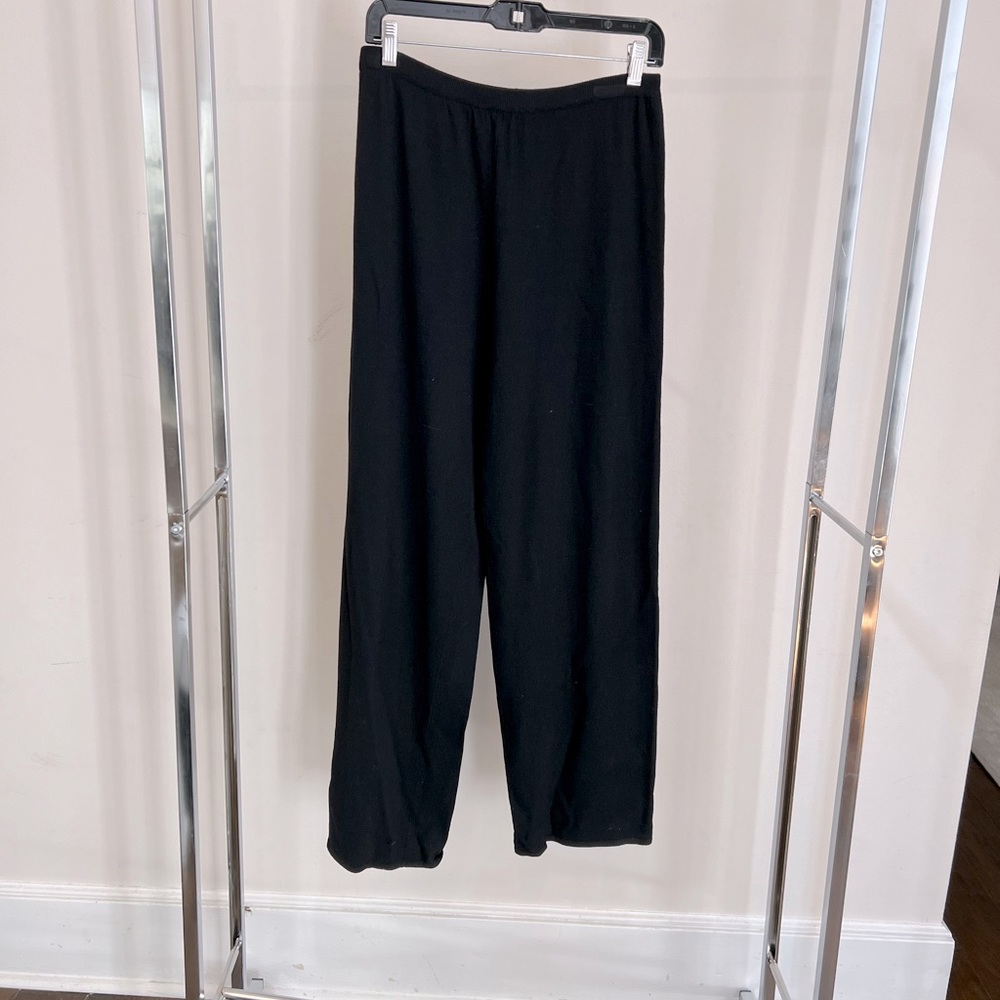 Eileen Fisher Wool Knit Pants in Black - Medium - New Without Tags